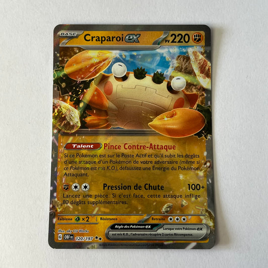 CARTES POKEMON CRAPAROI EX 120/197 FR