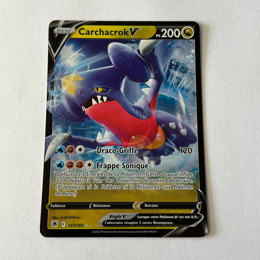 CARTES POKEMON CARCHAROK V 117/189 FR