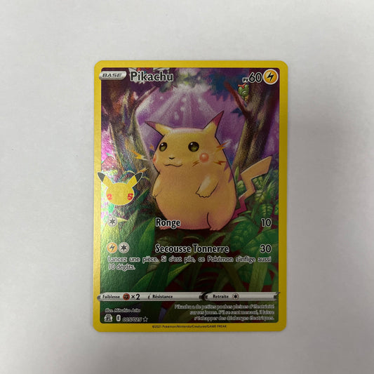 CARTES POKEMON PIKACHU 005/025 FR 25 ANS