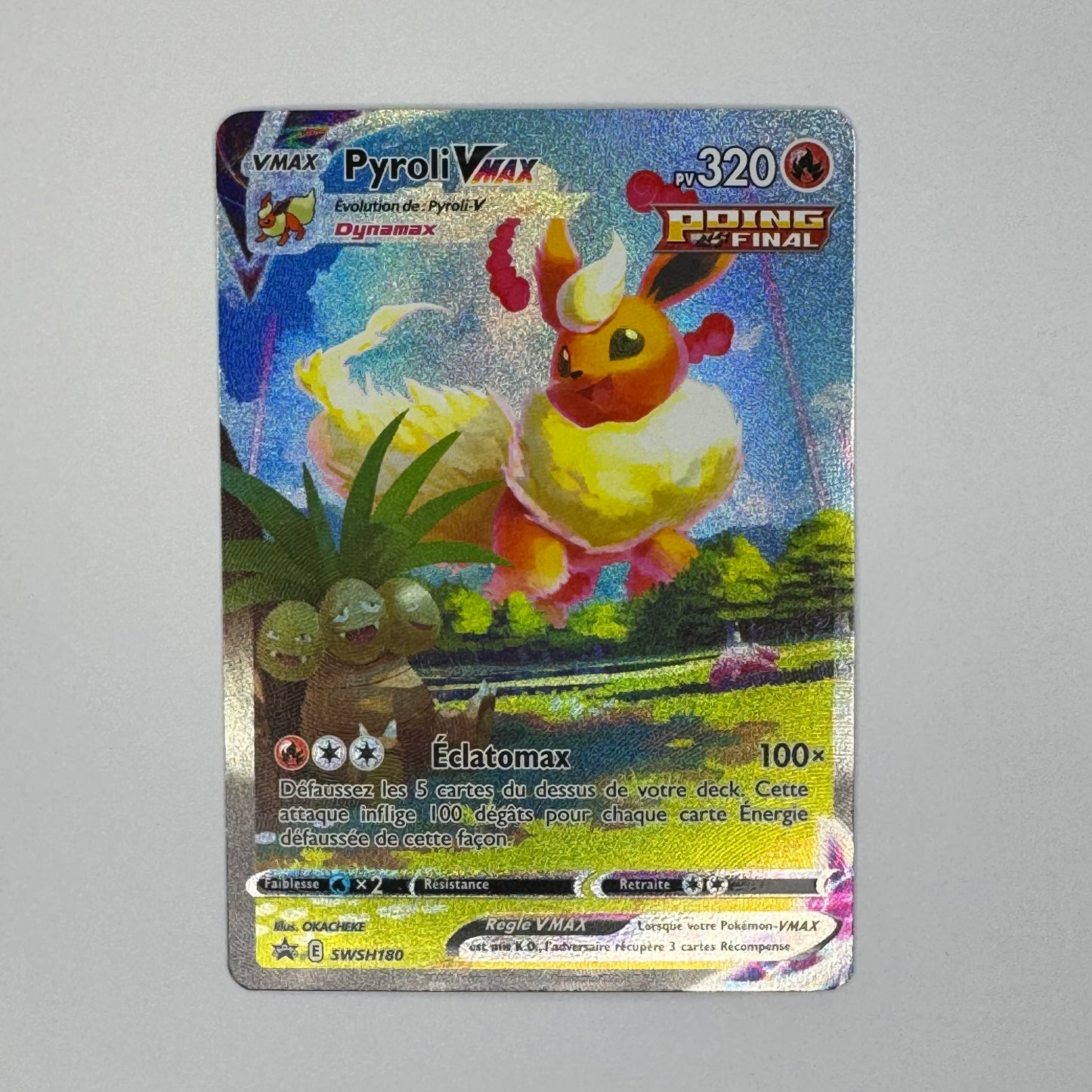Carte Pokémon Pyroli VMAX SWSH180 UR – Épée et Bouclier Promo FR