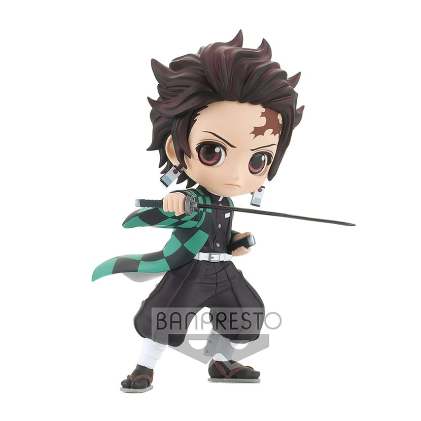 Adorable figurine Q Posket de Tanjiro Kamado de Demon Slayer. Cette figurine capture parfaitement le jeune pourfendeur de démons avec ses grands yeux expressifs et ses détails soignés. Tanjiro est représenté en style chibi, portant son uniforme de pourfendeur et tenant son épée nichirin. Parfaite pour les fans de manga, anime, et de culture pop, cette figurine Q Posket de Banpresto ajoute une touche héroïque et mignonne à toute collection.