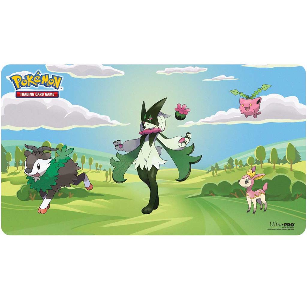 Tapis de jeu Pokémon Gallery Series: Morning Meadow Ultra PRO, idéal pour protéger vos cartes avec une surface douce et antidérapante