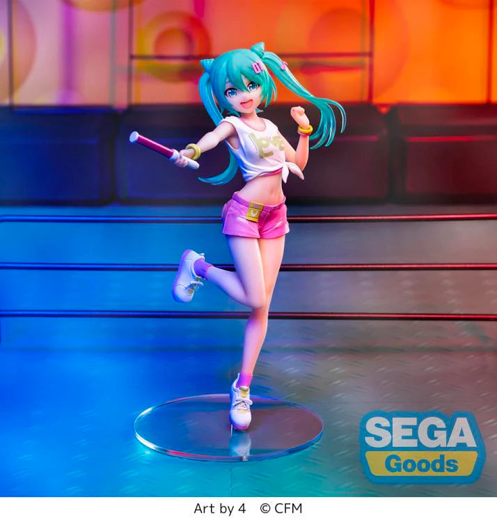 Figurine de Hatsune Miku en version Live Audience Luminasta 20 cm par Sega, représentant la chanteuse virtuelle sur scène avec détails réalistes.