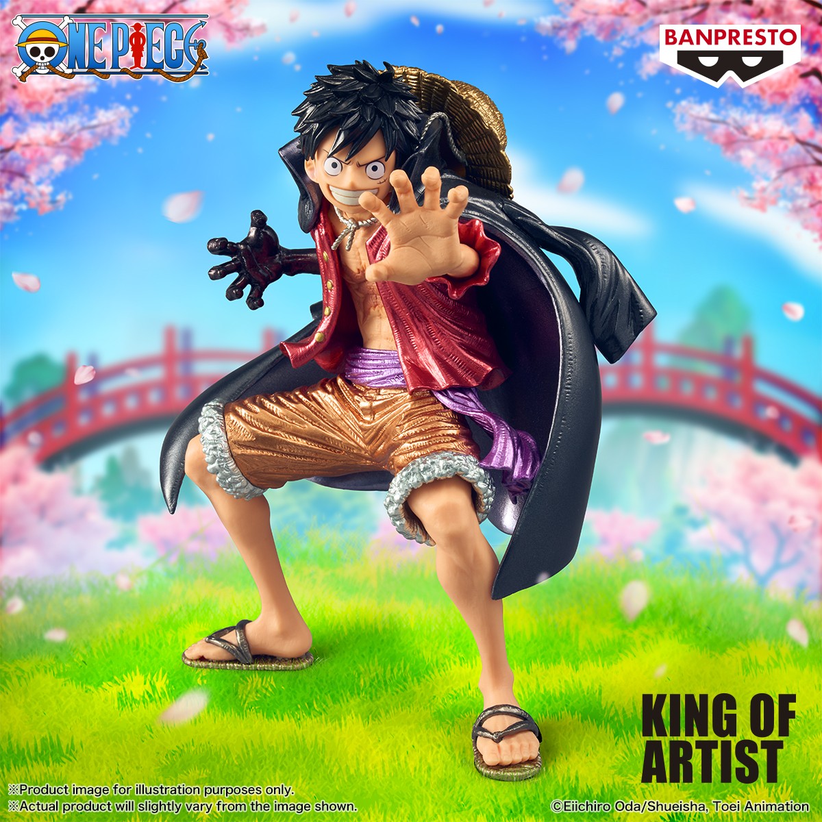 Figurine Monkey D. Luffy – King of Artist – Land of Wano II Special Ver. – One Piece, pose dynamique et fidèle aux détails de l’arc Land of Wano.