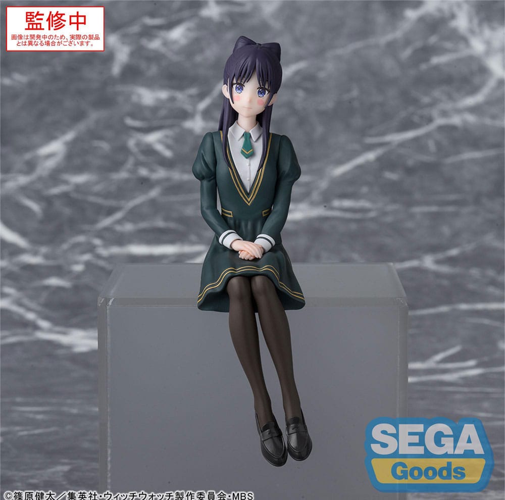 Figurine Nemu Miyao PM Perching 14 cm en PVC, représentant le personnage assis dans une pose décontractée issue de Witch Watch.