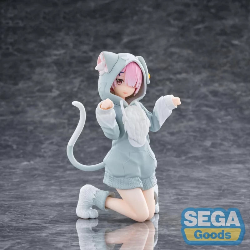 Figurine Ram Mofumofu Pack Yumemirize issue de Re:ZERO, représentant Ram dans une version douce et chaleureuse avec accessoires moelleux