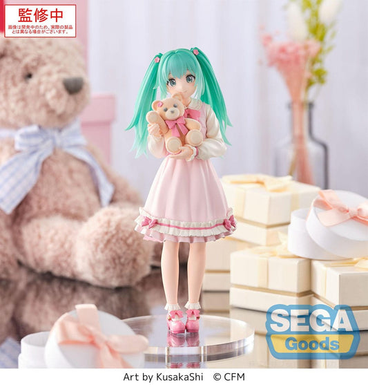 Statuette Hatsune Miku Luminasta Conceptual Series Vol. 3 avec doudou, figurine PVC de 18 cm au style doux et mignon.