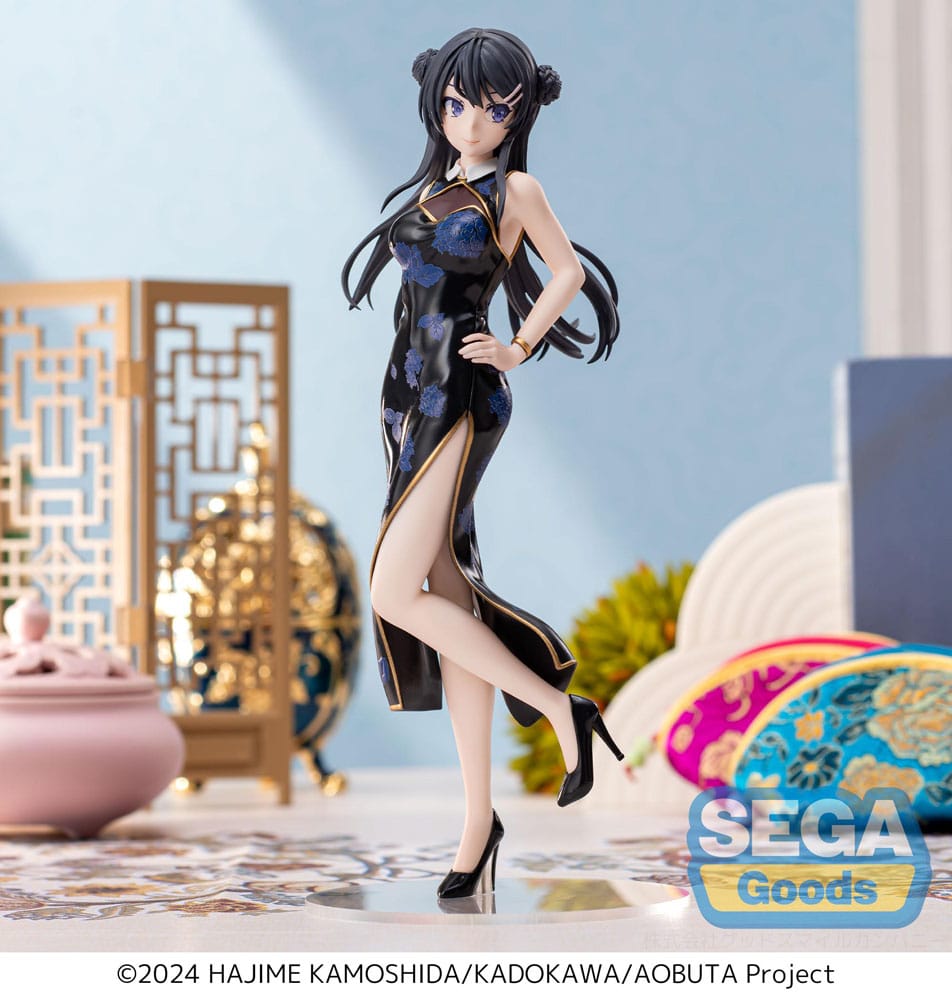 Figurine Mai Sakurajima Chinese Dress Ver. XStellar 22 cm de Rascal Does Not Dream Series, statuette PVC en robe chinoise élégante.