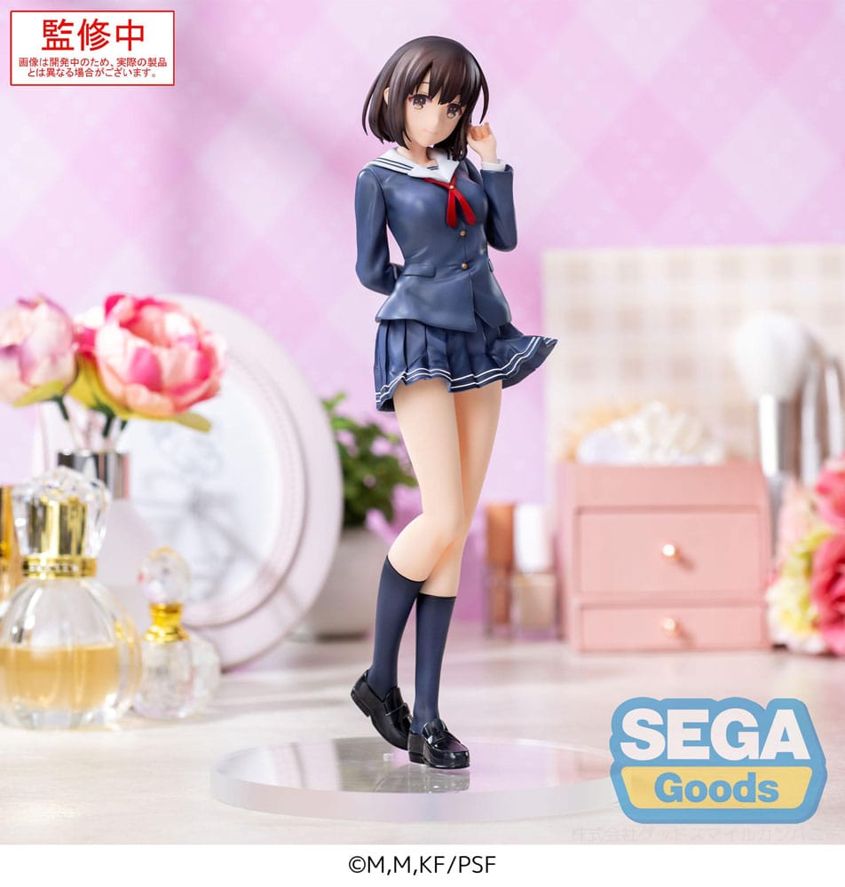 Statuette Megumi Kato Luminasta en uniforme scolaire issue de Saekano the Movie: Finale, figurine PVC de 22 cm.