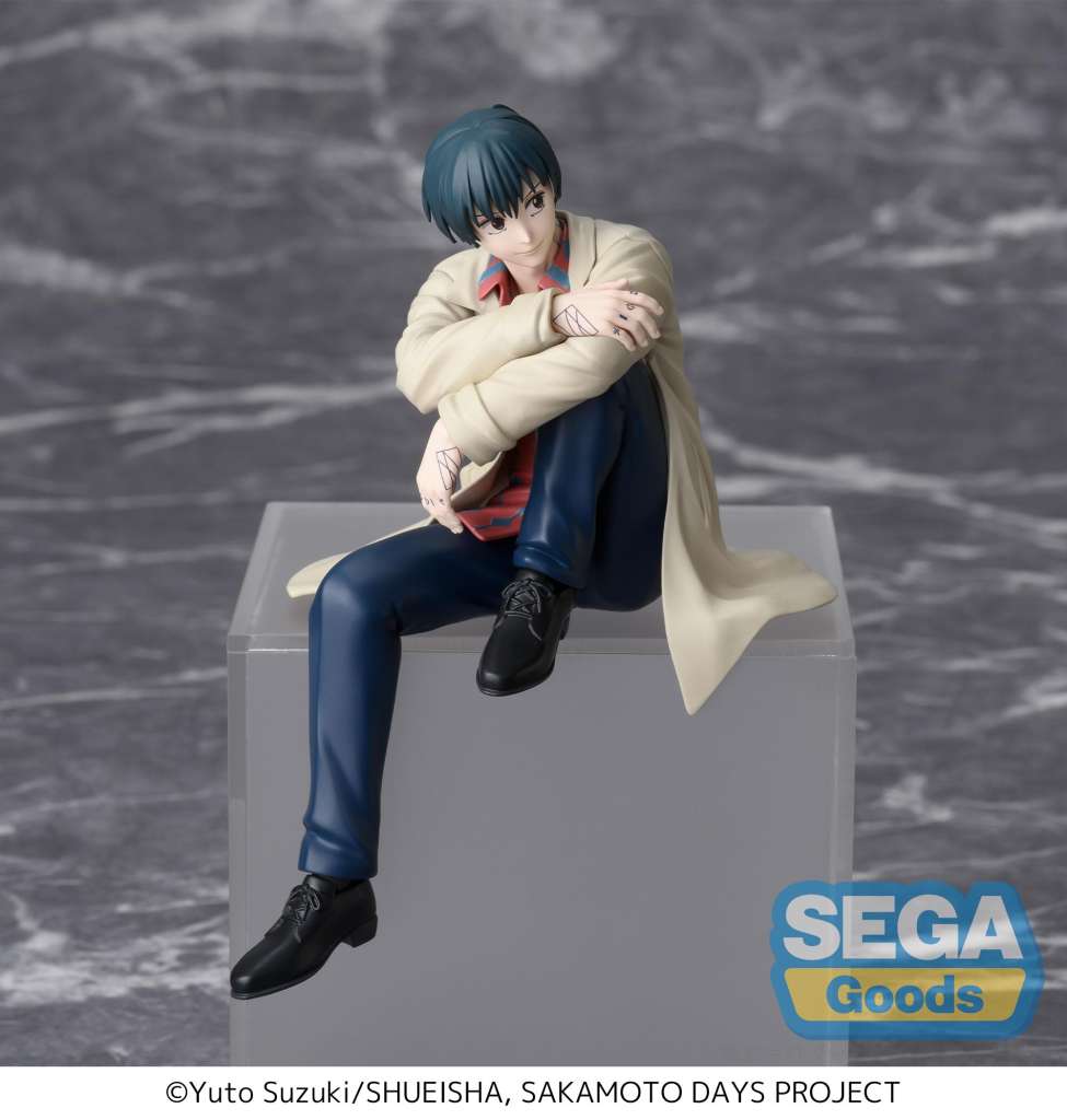 Figurine Nagumo PM Perching de Sakamoto Days, statuette PVC assise de 14 cm.