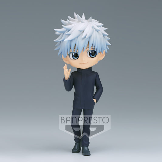 Figurine Q Posket de Gojo Satoru de Jujutsu Kaisen. Cette figurine adorable capture Gojo avec son masque distinctif et ses yeux bleus perçants. Réalisée avec des détails soignés, elle met en valeur son style charismatique et son uniforme noir. Idéale pour les collectionneurs et les fans de Jujutsu Kaisen, cette figurine Q Posket de Gojo Satoru apporte une touche de charme et de puissance à toute collection.